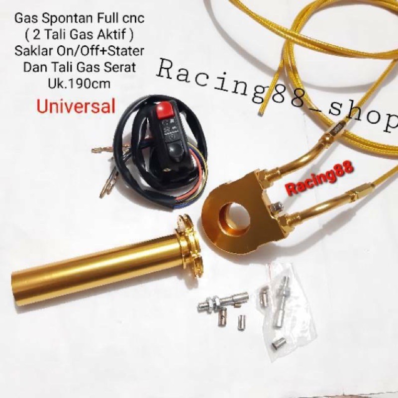 Gas spontan full cnc aktif 2 kabel gas serat Ninja250 nmax aerox Pcx vixion satria fu cb150 Sonic150