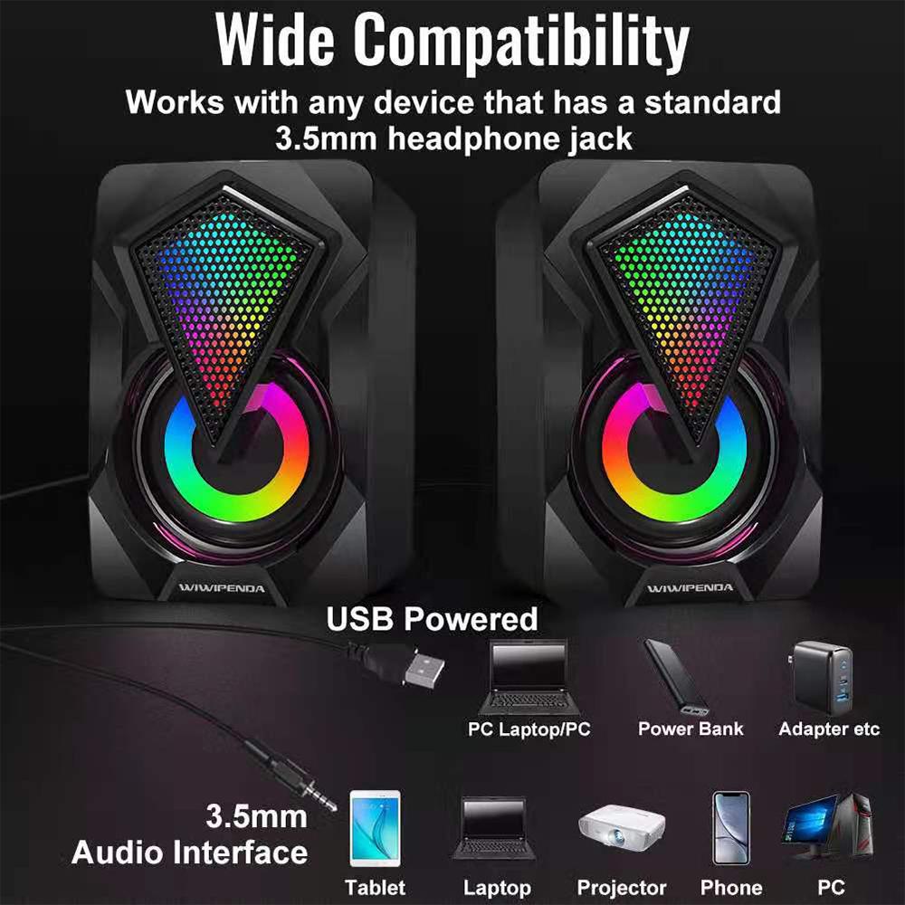 (COD) Audio komputer speaker kecil subwoofer rumah notebook desktop kabel USB mini desktop speaker kecil-S26