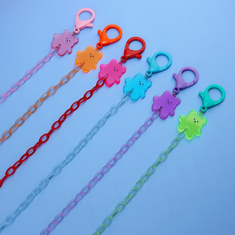 Rantai lanyard Kacamata Bahan Akrilik Warna Permen Gaya Korea