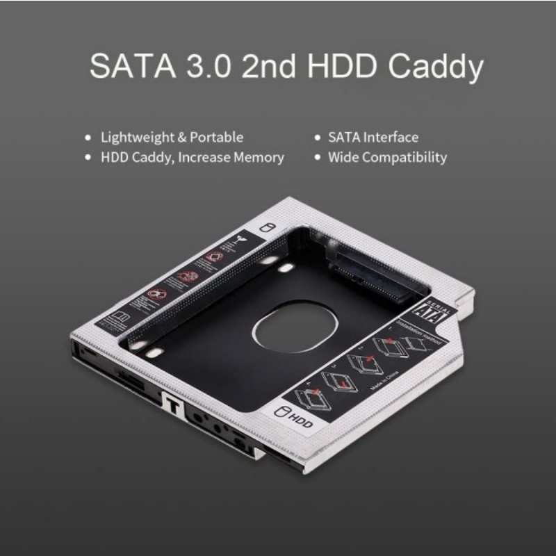 SSD HDD Caddy Slim 9.5mm dan 12,7mm SATA DVD Slot Hardisk