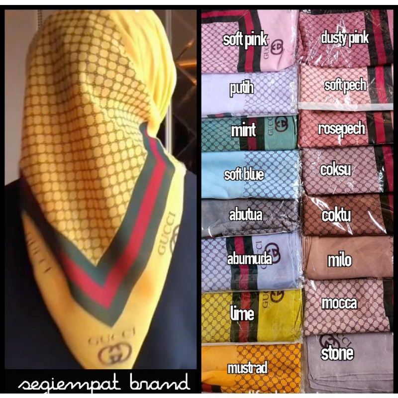 Jilbab Segiempat Bella Square Motif Printing G