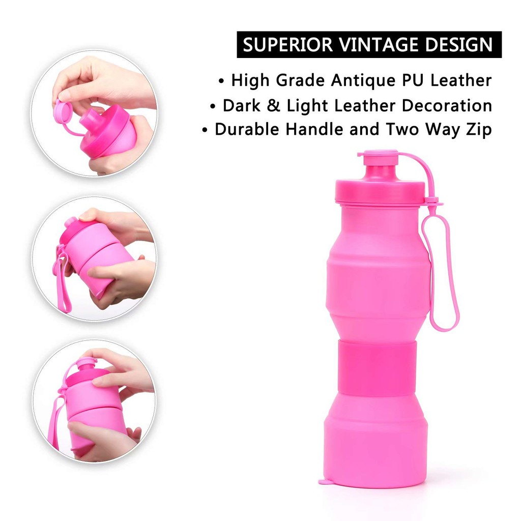 Botol Minum Lipat Silikon 800ML | Bottle Silicone Foldable Minimalis