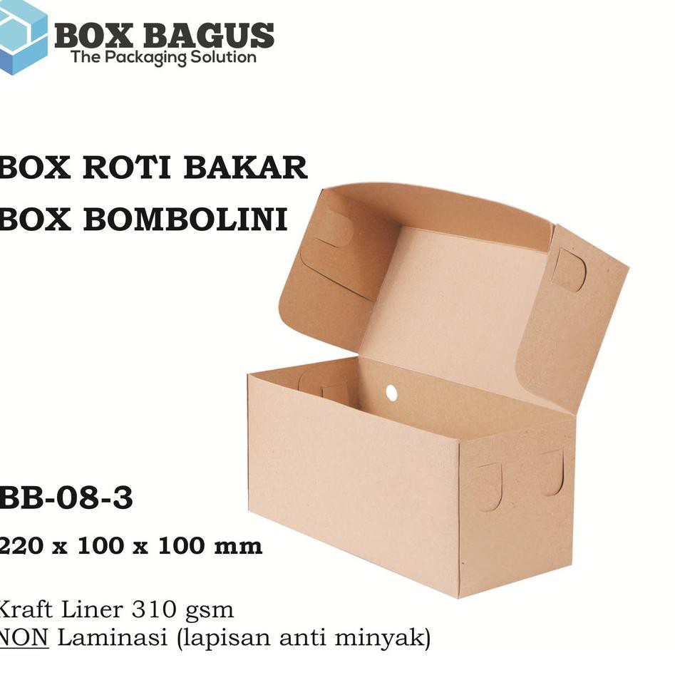 

YQ6G (1 pack = 25 pcs) BOX DUS KARDUS KOTAK ROTI BAKAR DONAT BOMBOLINI BOLU 22x10x10 cm KRAFT 310 gs