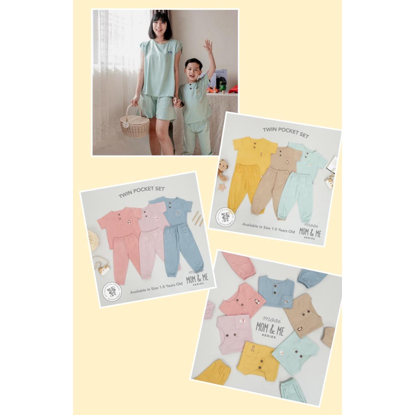 Mooi Setelan Anak Unisex Twin Pocket Set