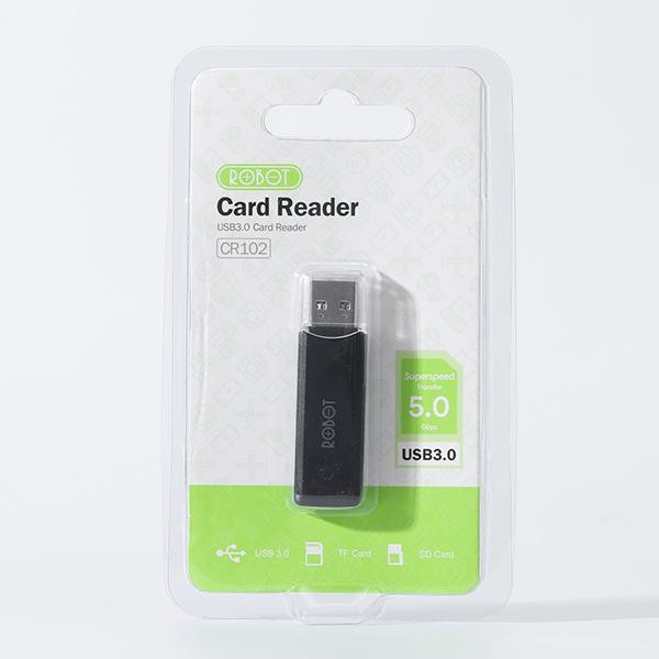 Card Reader ROBOT CR102 USB3 2Slot SD &amp; TF (Original)