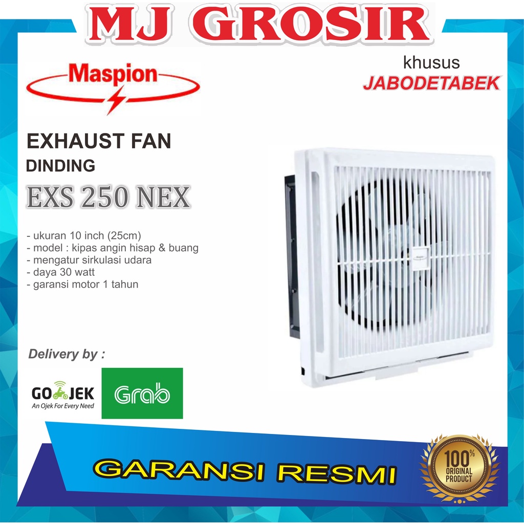 KIPAS ANGIN EXHAUST FAN MASPION 250 NEX 10 INCH HISAP &amp; BUANG DINDING