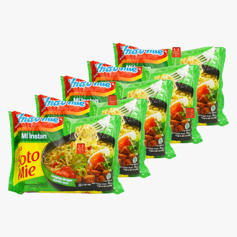 

5 PCS Indomie Kuah Soto Mie Mie Instan Kuah Rasa Soto - 5pcs x 70gr