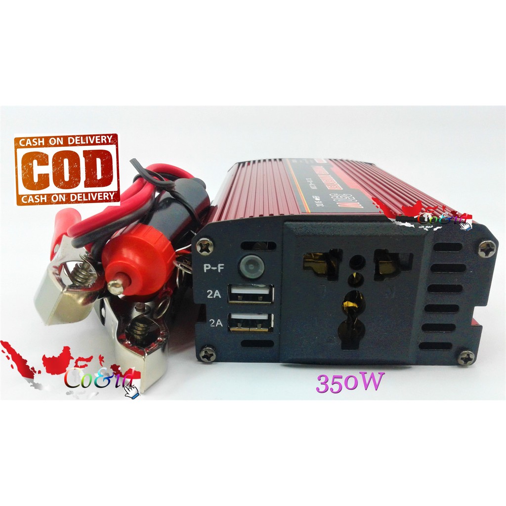 PERUBAH ARUS AKI  350w DC KE LISTRIK AC POWER INVERTER  