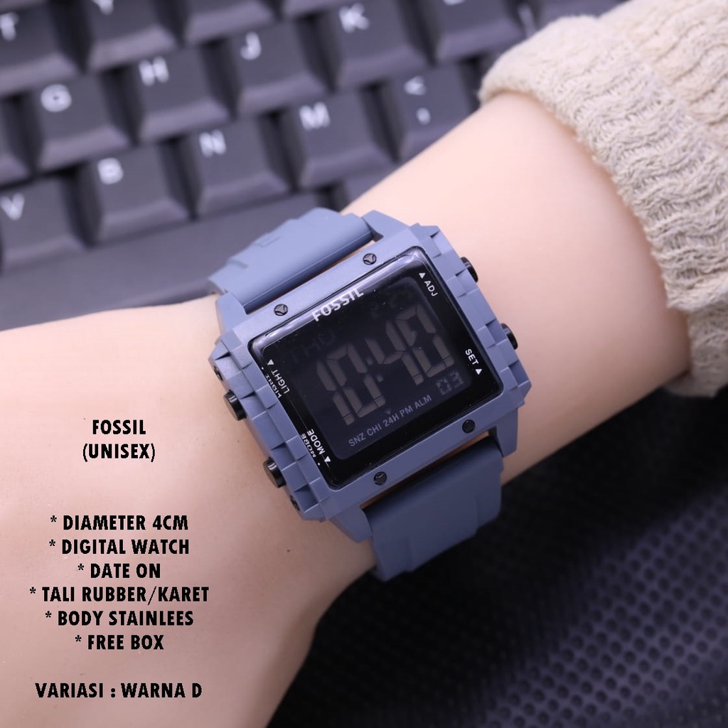 (BISA COD) JAM TANGAN UNISEX FASHION TALI RUBBER BODY SEGI TANGGAL AKTIF