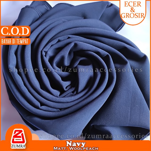 PROMO!!! Jilbab Syari Jumbo Segiempat Woolpeach Square 150 x 150 cm by zumra-Navy
