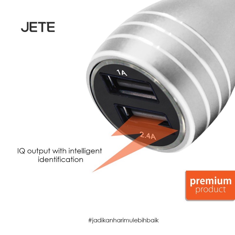 Car Charger / CAS Mobil Jete Viper Series 2.4A Smart iQ Metal