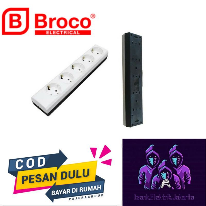 STOP KONTAK BROCO 5 LUBANG TERMINAL COLOKAN 5 LUBANG KUNINGAN SNI