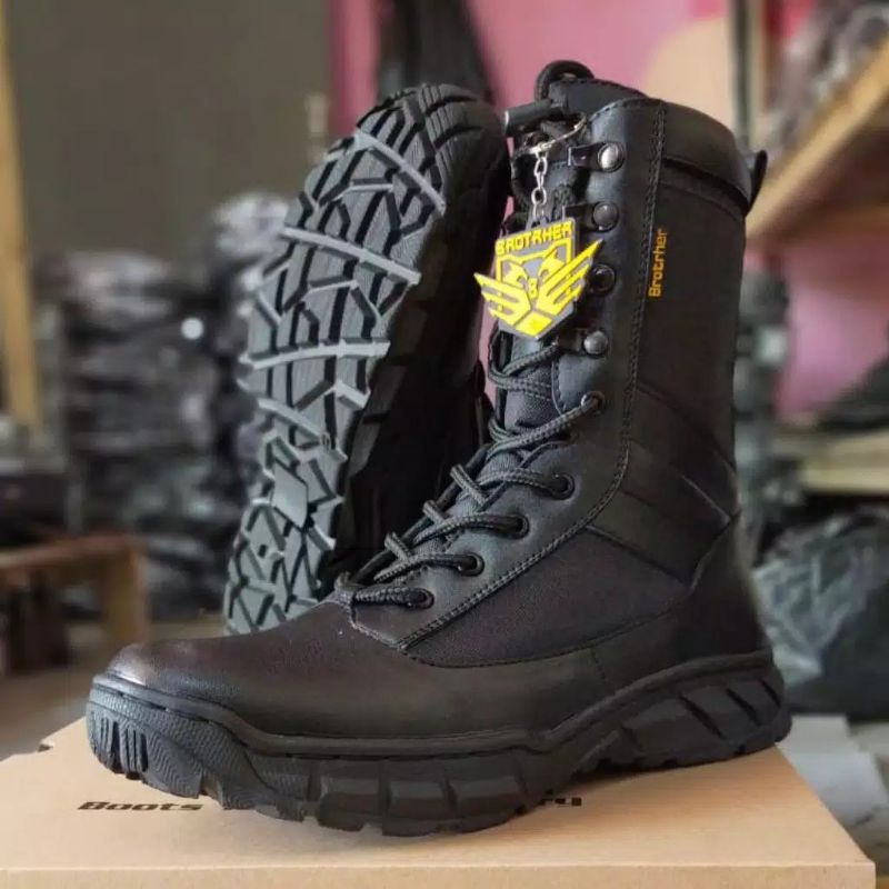 SEPATU PDL TALI PUTAR  MAMBA BROTRHER BAHAN KULIT SAPI ASLI SEPATU PDL DINAS LAPANGAN TNI POLRI SECURITY SATPAM