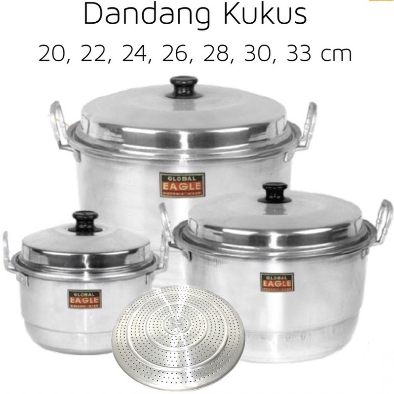 Panci Dandang Kukus 18 20 22 24 26 28 30 33 36cm Aluminium Global Eagle / Panci Kukus Maspion / Panc