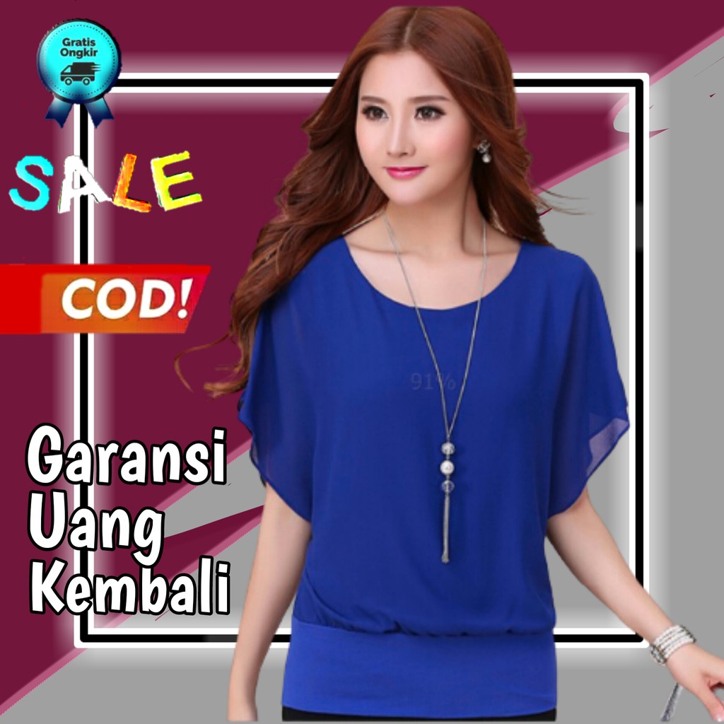 blouse sifon korea blouse wanita korea blus wanita terbaru atasan wanita korea A18