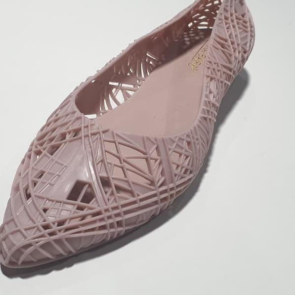Spesial order  56ń jelly shoes bara bara flat shoes sepatu wanita lancip karet import 1738 Spesial