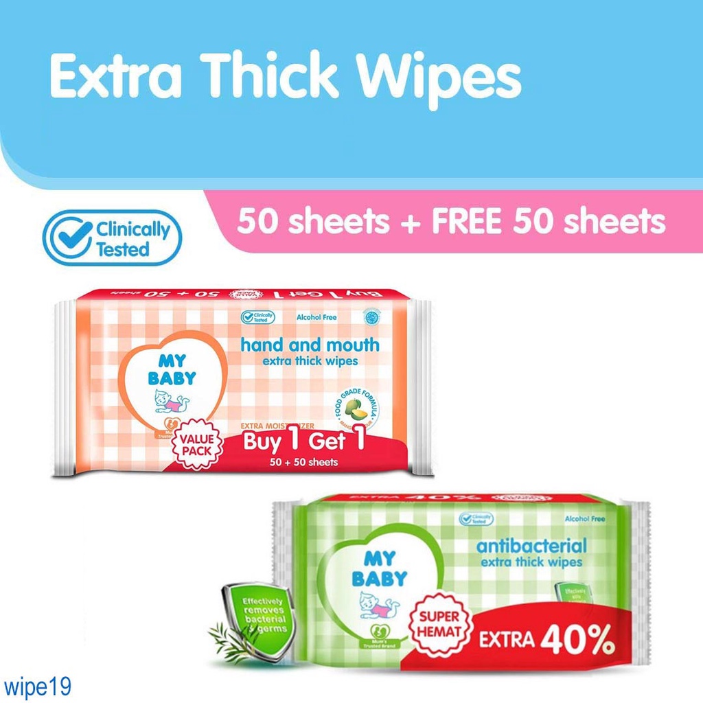 MY BABY WIPES (TISU BASAH) 50s + 50s