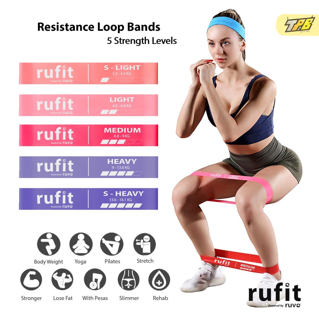 RESISTANCE BAND / LOOP LOOPS TALI KARET FITNESS ELASTIS LENTUR SILIKON TALI YOGA GYM LOWER BODY STRETCHING OLAHRAGA TRAINING MELATIH OTOT