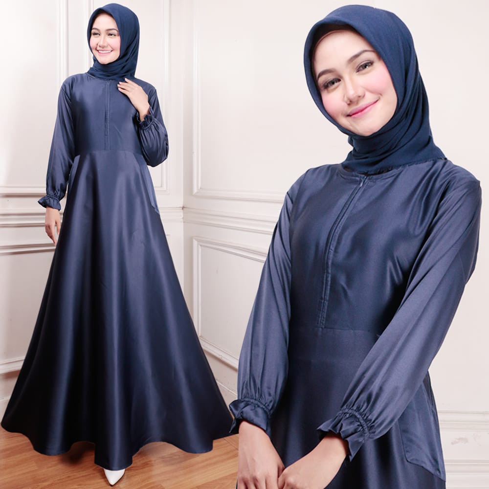 Ready Emma Satin Maxi Gamis Syari Terbaru Gamis Wanita Murah Fashion Wanita Muslim Shopee Indonesia