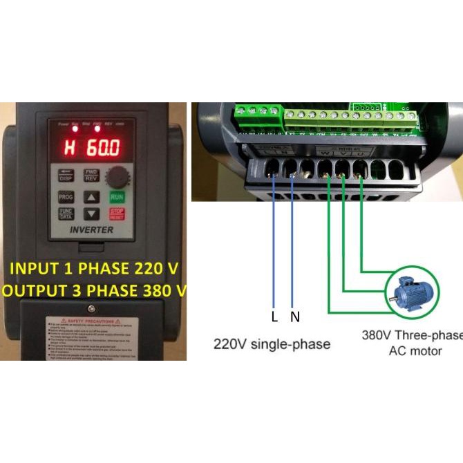 Jual Inverter Variable Motor 2.2Kw Input 1-Phase 220V Output 3-Phase ...