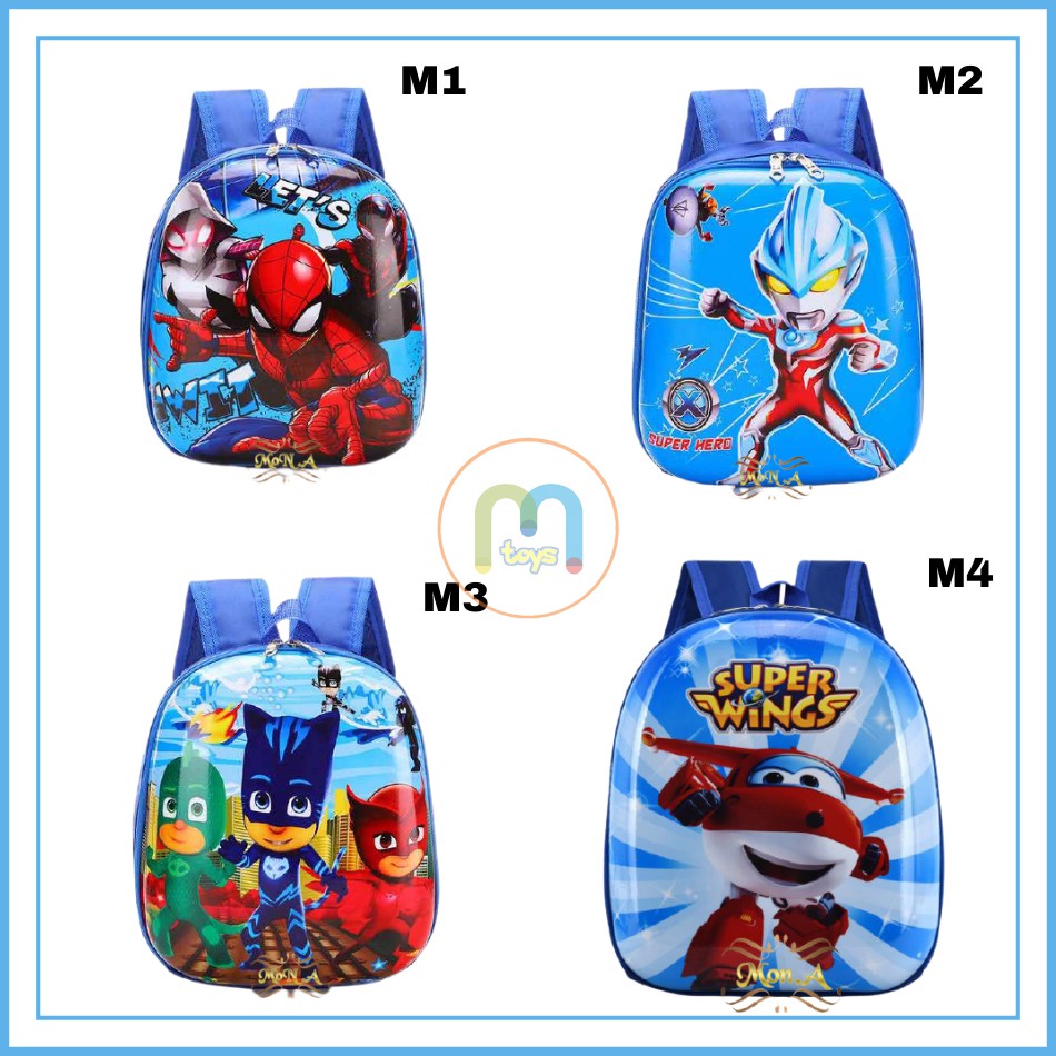 Tas Ransel Telur Sekolah Anak TK / PAUD - Tas Sekolah Anak Karakter lucu Ransel PVC Karakter Cowok  M0172