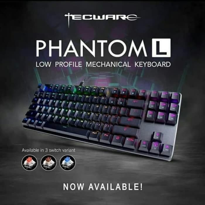 Tecware Phantom L 87 RGB Low Profile Mechanical Keyboard Outemu Blue or Brown or Red | Gaming Keyboard