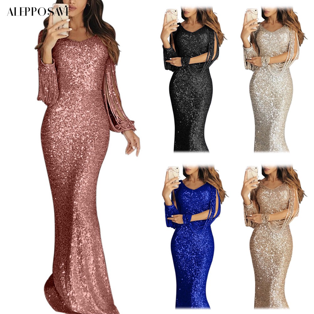 plus size sequin tassel dress