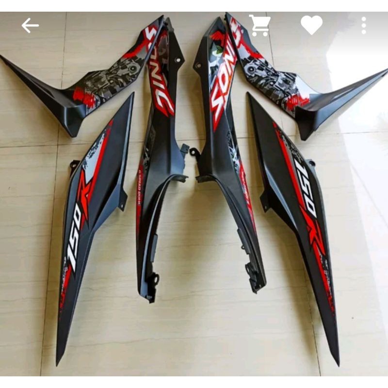 full body halus Honda Sonic warna hitam doff plus striping