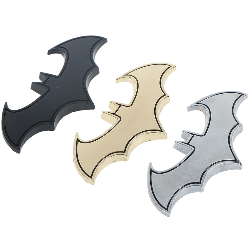 1pc Stiker emblem / badge 3d Bentuk Kelelawar Bahan metal Untuk Mobil / Motor