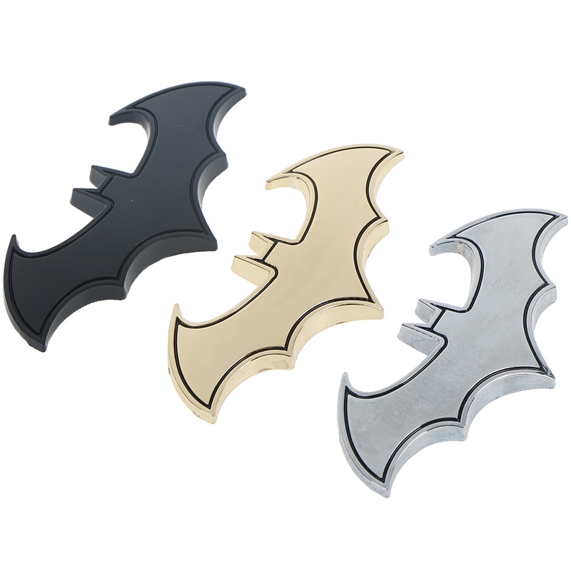 &lt; E2id &amp; &gt; 1Pc Stiker emblem Logo Batman 3d Bahan metal Untuk Mobil / Motor