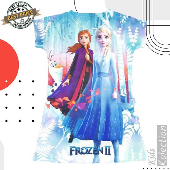Baju Anak Frozen ll / Dress Anak Perempuan/Cewek bahan scuba lembut / Daster anak BEST SELLER