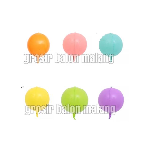 Balon foil orbz 4D round balloon pastel