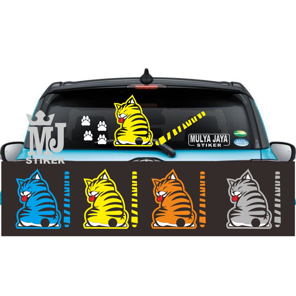 PROMO CUTTING STIKER STIKER MOBIL STIKER EKOR KUCING WIPER KACA MOBIL BELAKANG