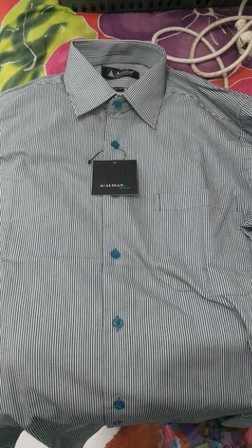 Kemeja Alisan Panjang Corak Reguler & Slimfit 14,5 - 16