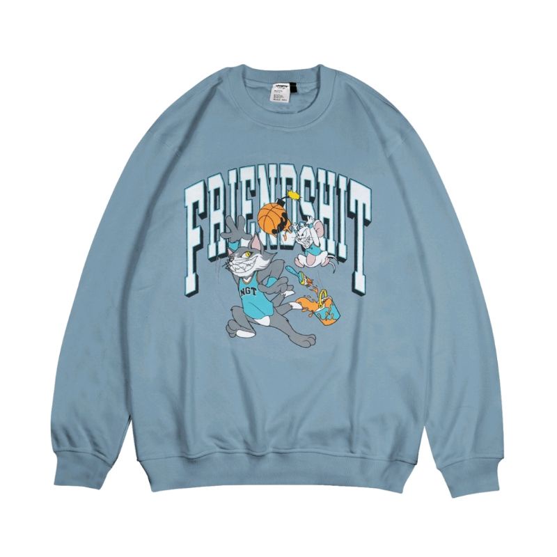 NAUGHTY | Friendshit Crewneck -Blue