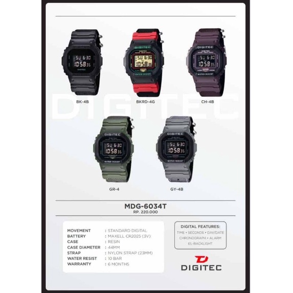 Jam tangan DG 6034T ANTI AIR
