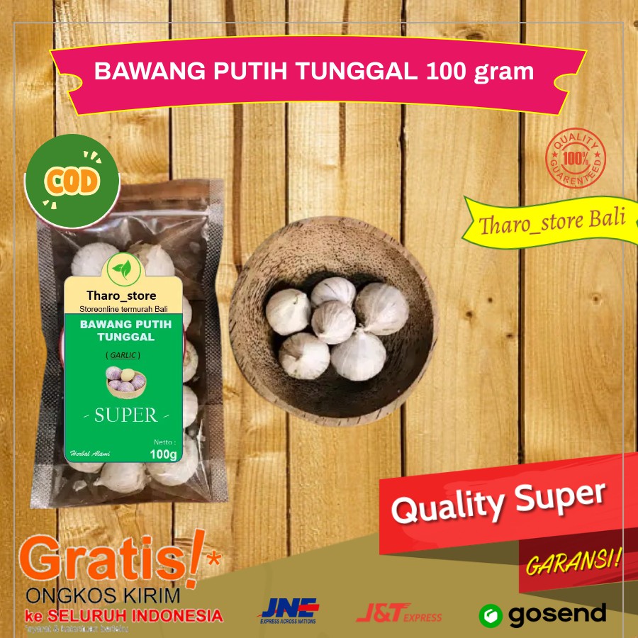 Bawang Lanang 100 Gram Obat Herbal Bawang Putih Tunggal Garlic Suplemen Tharo store Denpasar Bali