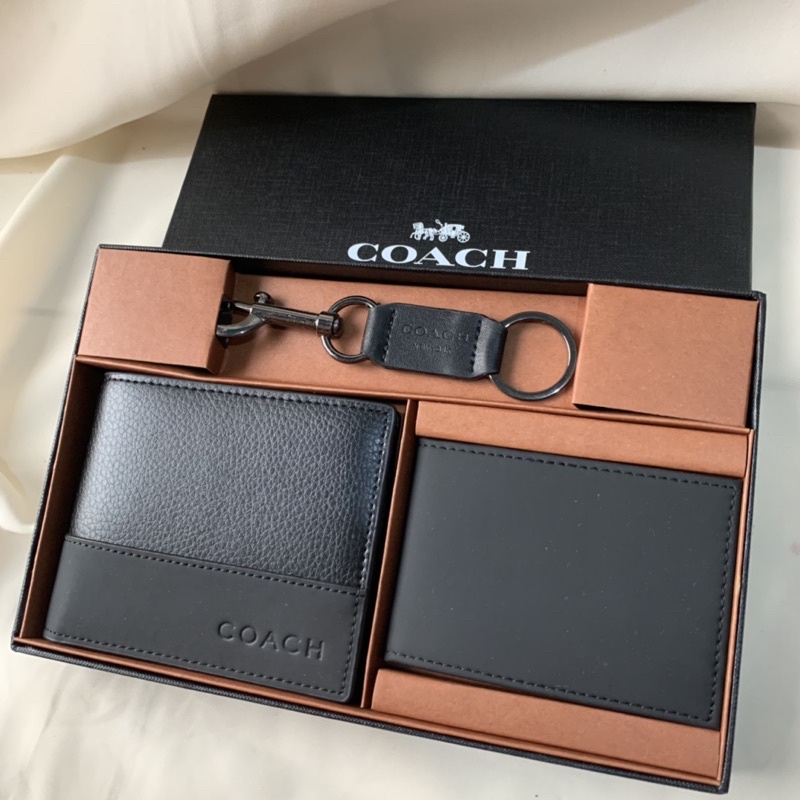 (READY STOCK) COACH WALLET MEN ALCANTRA BLACK