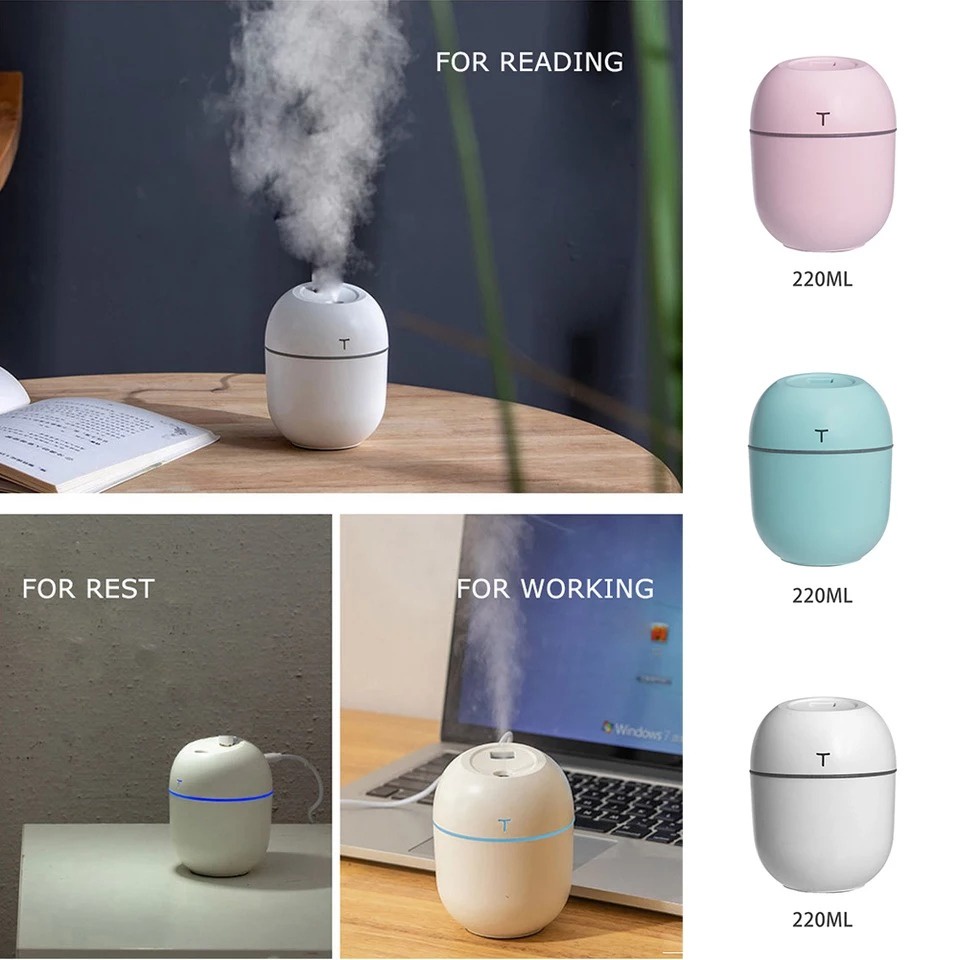 Mini Air Humidifier BIRU Aromatherapy LED Night Light 200ml USB Fogger