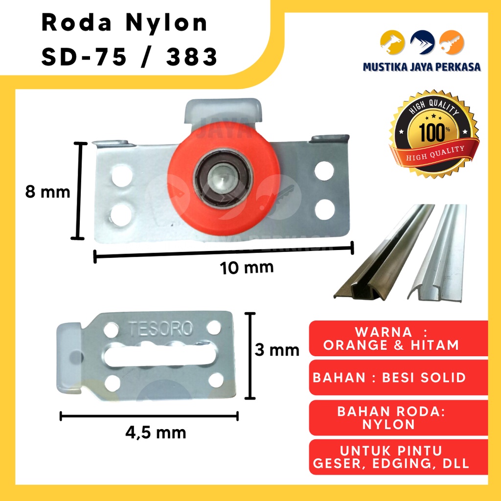 Roda SD 380 Sleding Pintu Lemari Geser Huben Sliding Sleeding Rel 380 383