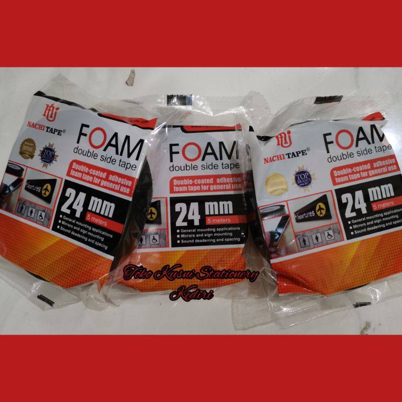 

NACHI TAPE FOAM - ISOLASI DOUBLE TAPE GABUS NACHI 24 MM X 5 M