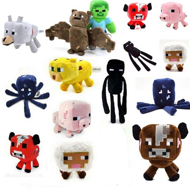 22cm Minecraft Plush Toys Minecraft Creeper Enderman Wolf Soft Stuffed Kids Gift