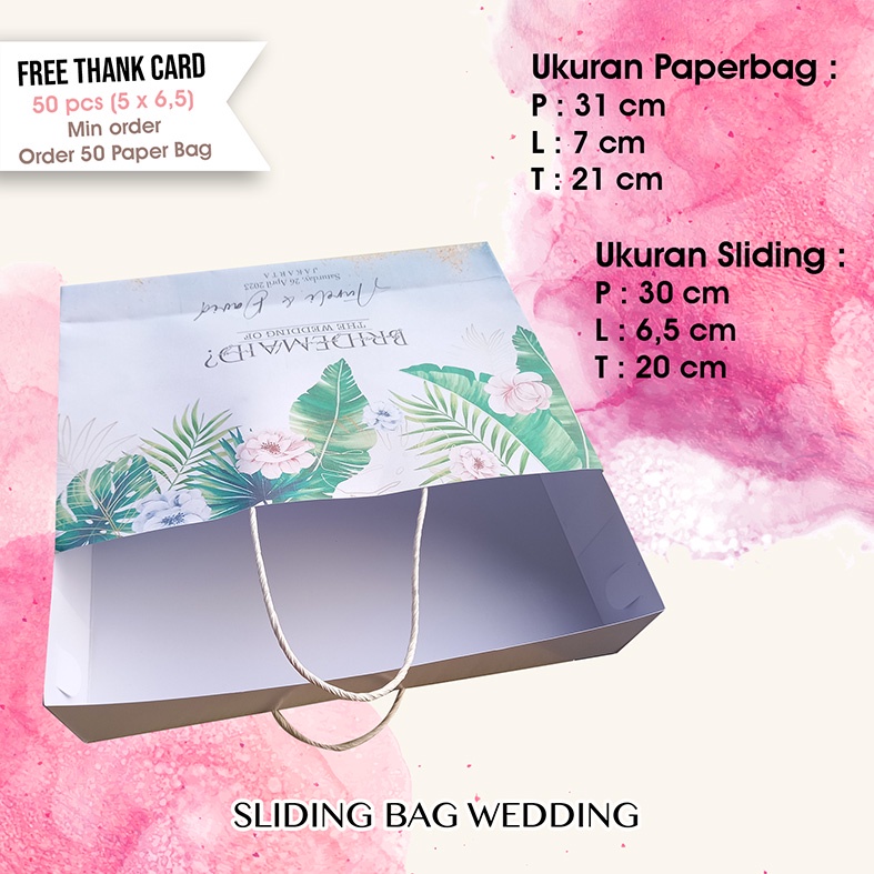 paperbag sliding box bridesmaid 31 x 7 x 21 cm