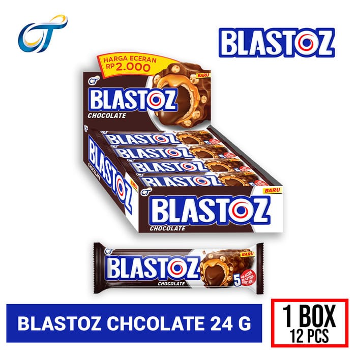 Snack Wafer stick blastoz Chocolate (12pcs) cemilan wafer coklat enak dan murah