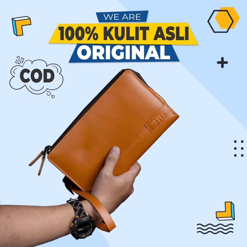 Hand Bag Tas Tangan Pria Kulit Asli Diamante Series Clutch Pria Kulit Asli Branded