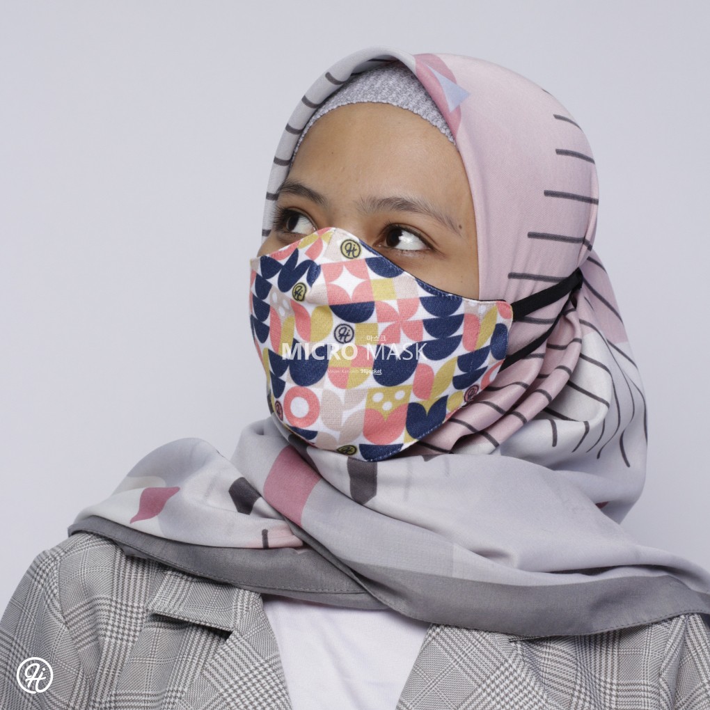 UNISEX - Masker Spectrum By Hijacket kain Hijab Tali Karet Polos Motif Earloop Lucu Pria Wanita-MAGNOLIA