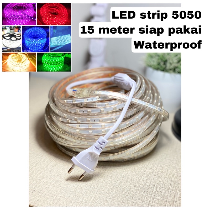 Lampu Led strip Led Lis Plafon 15 Meter siap pakai Lampu selang