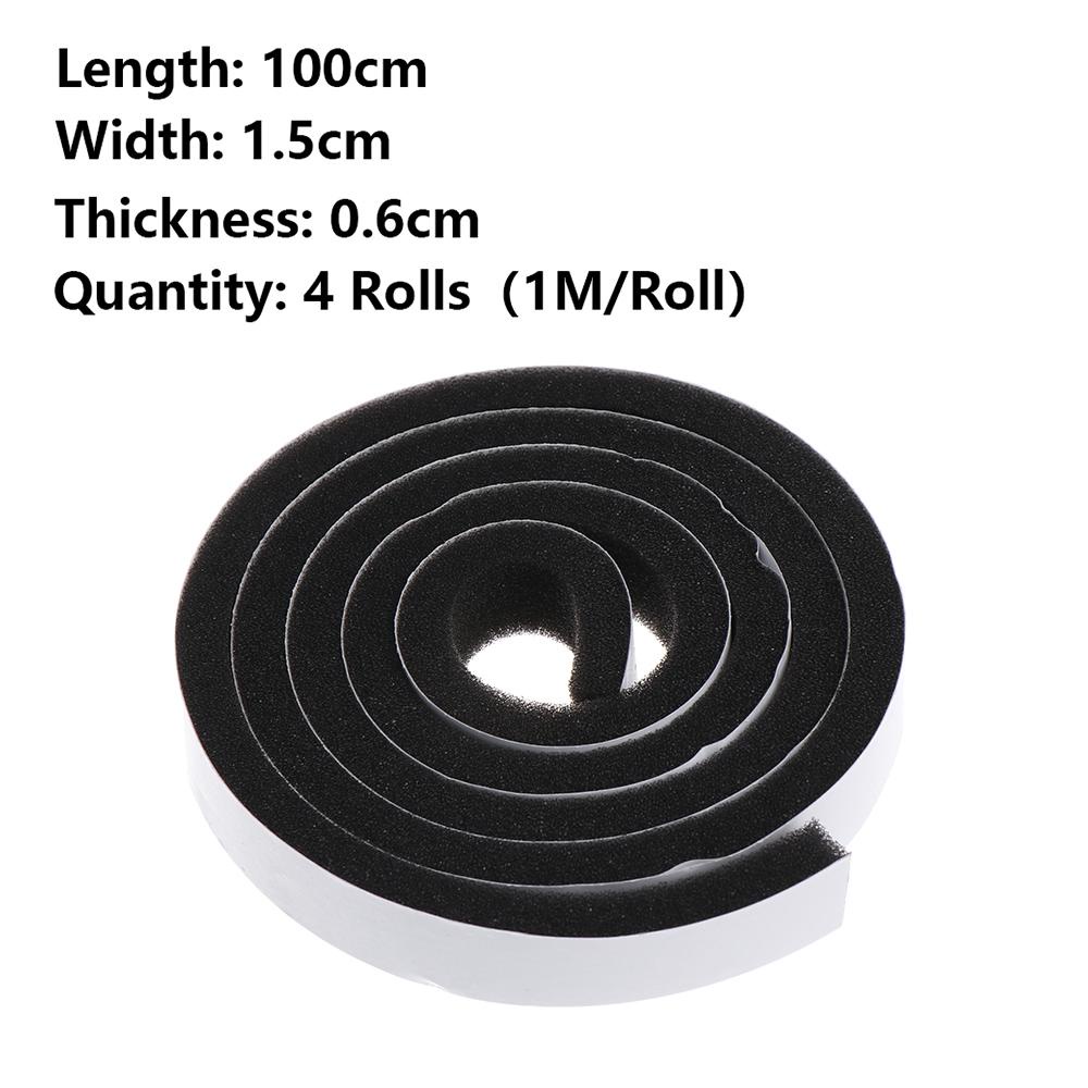 Solighter 4Rolls/4M Sealing Strip Foam Mencegah Debu Stiker Isolasi Pintu