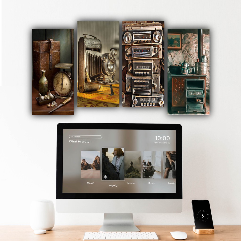 HIASAN DINDING KOLEKSI BARANG ANTIK/PAJANGAN RUANGAN/POSTER KAYU WALLDECOR