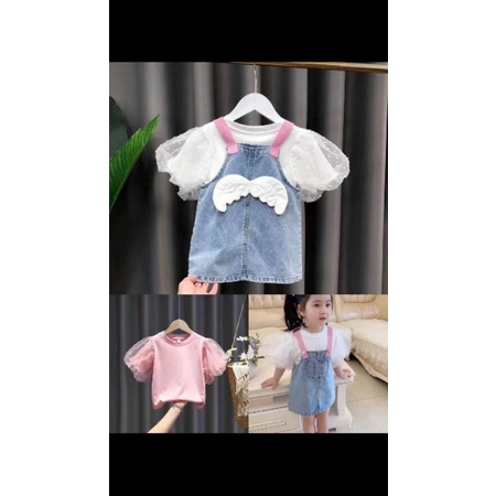OVERALL JEANS ANAK PEREMPUAN / DRESS ROK JEANS ANAK / SETELAN OVERALL ANAK PEREMPUAN IMPORT